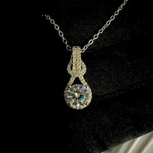 New Moissanite 10H10A Pendant Necklace 1CT,18K White Gold Plated Sterling Silver